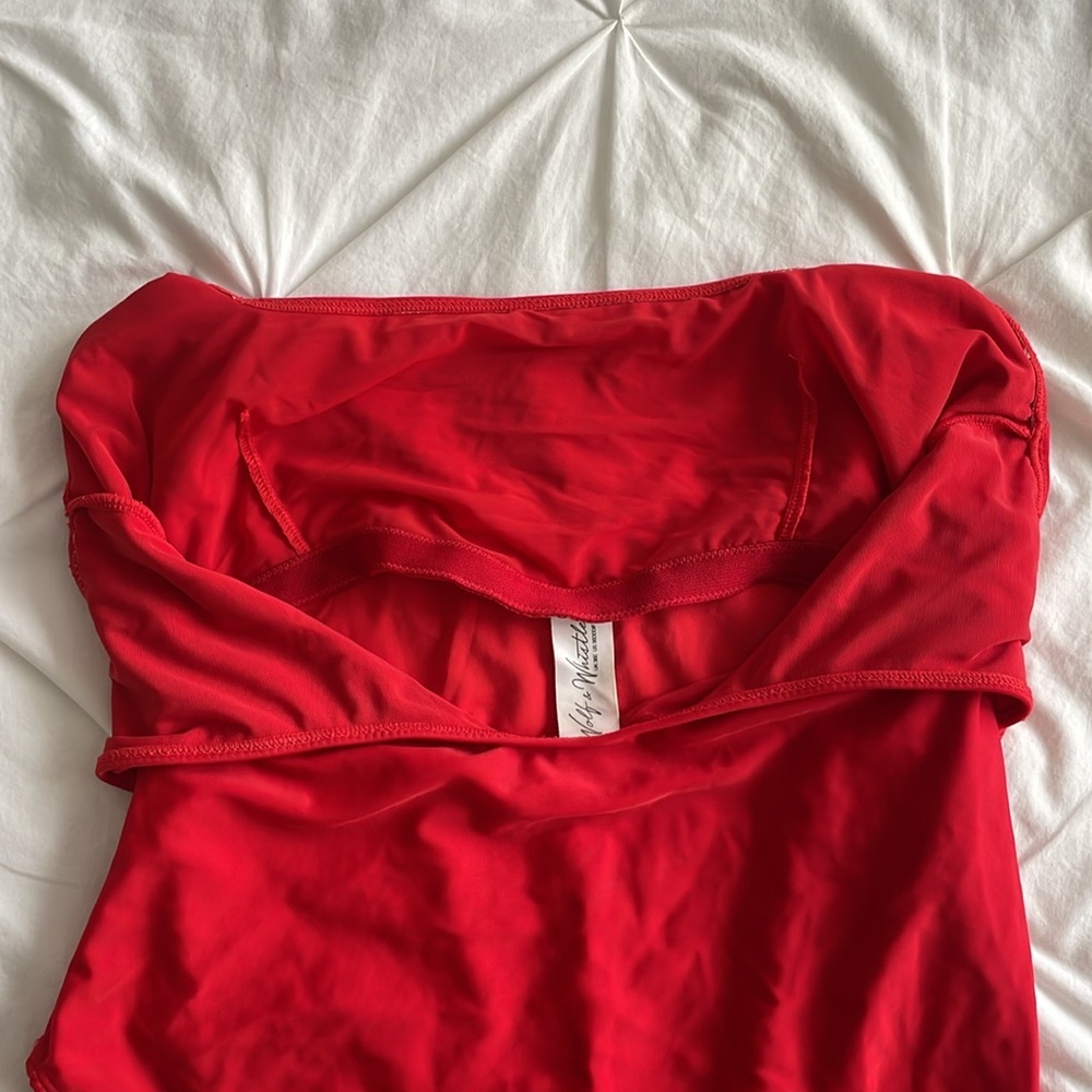 Wolf & Whistle Fuller Bust Red One-Piece Swimsuit - Picture 5 of 5